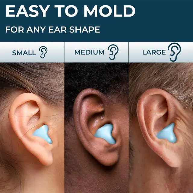 Alt view image 5 of 7 - PQ Wax Ear Plugs for Sleeping, Swimming - Soft Noise Cancelling Silicone Gel Wax Earplugs for Sleep and Swimmers, Sound Blocking Level, Color: Blue