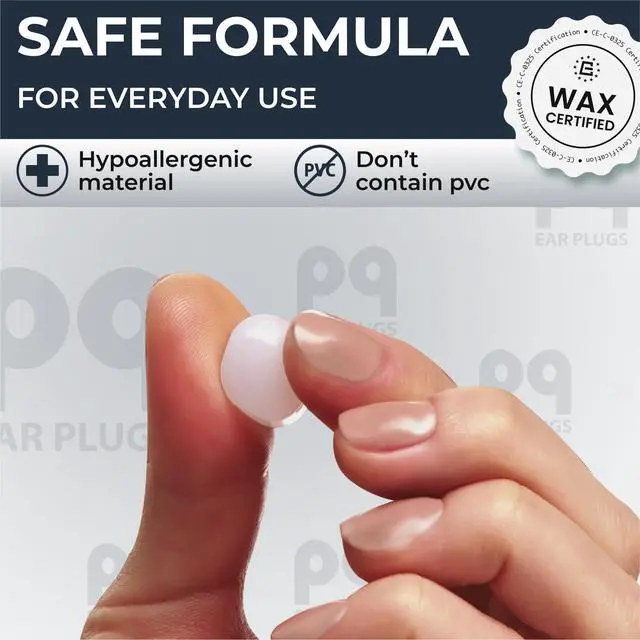 Alt view image 7 of 7 - PQ Wax Ear Plugs for Sleeping - 30 Silicone Wax Earplugs for Sleeping and Swimming, Gel Ear Plugs for Noise Cancelling, Sleeping Earplugs, Sound Blocking, Color: Blue