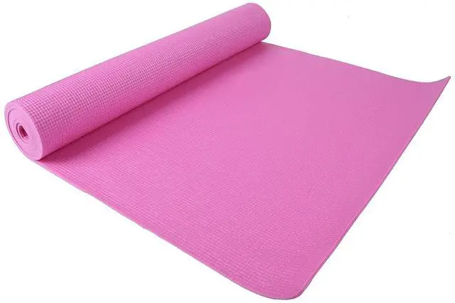 Alt view image 3 of 5 - All-Purpose 1/4-Inch High Density Anti-Tear Exercise Yoga Mat with Carrying Strap, Pink | Mat with Knee Pad and Carrying Strap for Workout, Pilates, Gym Home Exercise