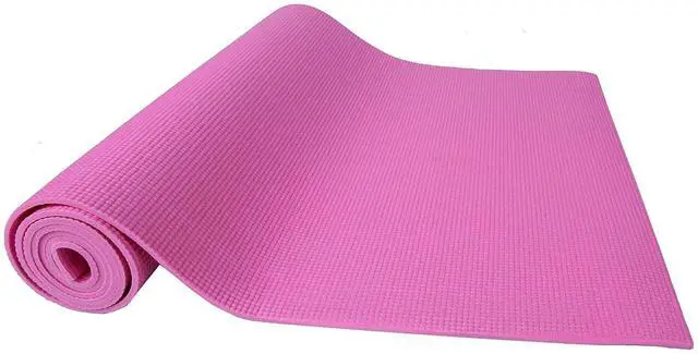 Alt view image 2 of 5 - All-Purpose 1/4-Inch High Density Anti-Tear Exercise Yoga Mat with Carrying Strap, Pink | Mat with Knee Pad and Carrying Strap for Workout, Pilates, Gym Home Exercise