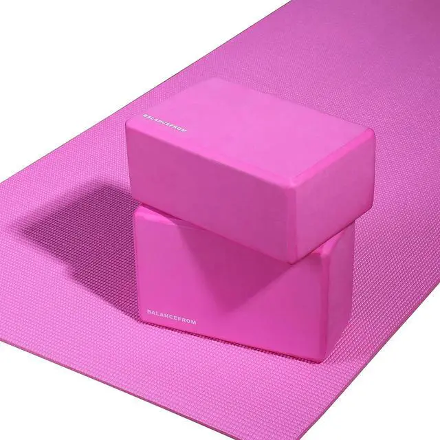 Alt view image 5 of 5 - All-Purpose 1/4-Inch High Density Anti-Tear Exercise Yoga Mat with Carrying Strap, Pink | Mat with Knee Pad and Carrying Strap for Workout, Pilates, Gym Home Exercise