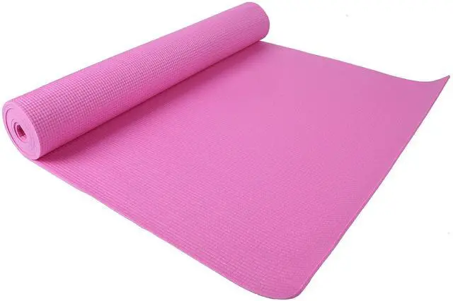 Alt view image 4 of 5 - All-Purpose 1/4-Inch High Density Anti-Tear Exercise Yoga Mat with Carrying Strap, Pink | Mat with Knee Pad and Carrying Strap for Workout, Pilates, Gym Home Exercise