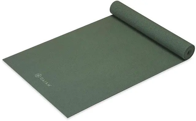 Main image of Premium Yoga Mat, 5mm Non-Slip Exercise Mat (Sagebrush) | Solid Color Non-Slip | 5mm PVC Cushion | Easy-Cinch Carrying Strap | Yoga, Pilates & Floor Workouts | 68"x24"