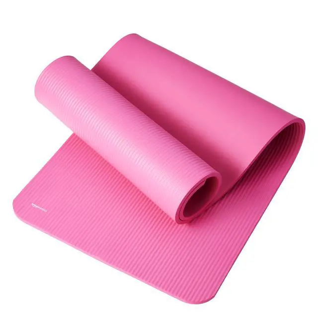 Alt view image 3 of 6 - 1/2 Inch Extra Thick Exercise Yoga Mat with Carrying Strap for Home Workouts and Fitness, 74" x 24" x 0.5", Pink