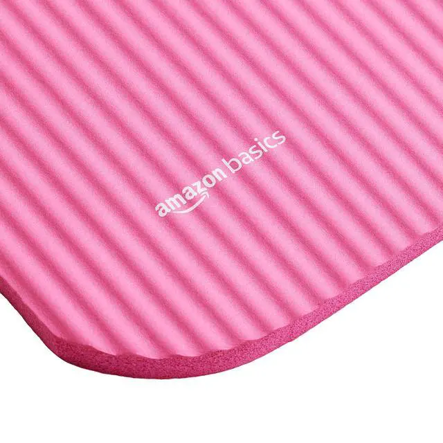 Alt view image 5 of 6 - 1/2 Inch Extra Thick Exercise Yoga Mat with Carrying Strap for Home Workouts and Fitness, 74" x 24" x 0.5", Pink