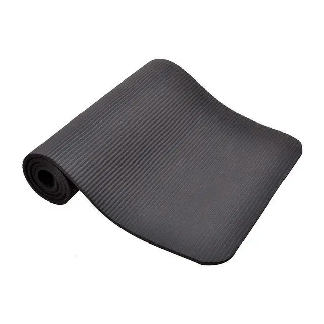 Alt view image 6 of 7 - All Purpose 1/2-Inch Extra Thick High Density Anti-Tear Exercise Yoga Mat and Knee Pad with Carrying Strap, Black