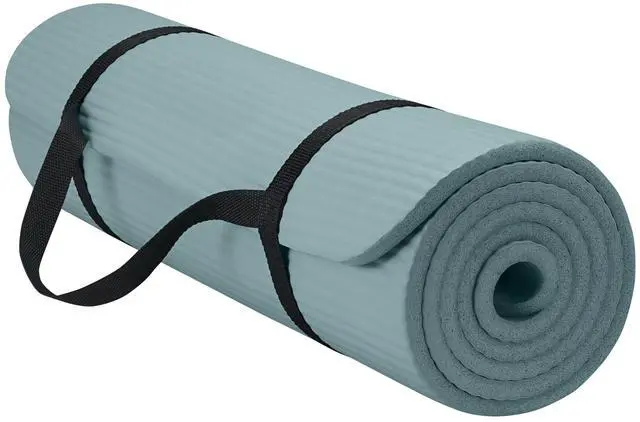 Main image of Essentials Thick Yoga Mat with Easy-Cinch Strap (Balsam, 10mm) | Extra-Thick 10mm Cushioning | Textured Non-Slip Surface | Carrying Strap Included | Yoga, Pilates & Floor Workouts | 68"x24"