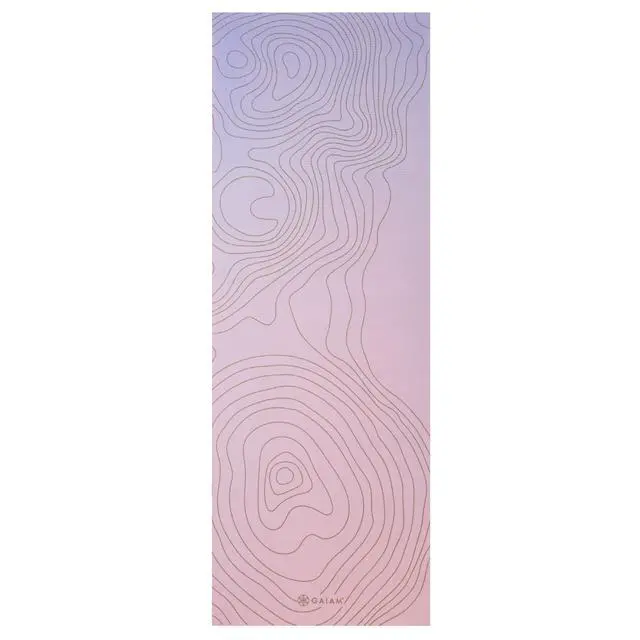 Alt view image 2 of 4 - Premium Yoga Mat, 6mm Thick Print Mat (Topo Sherbet) | Premium 6mm Print Mat | Extra-Thick Cushioning | Textured Non-Slip Surface | Yoga, Pilates & Floor Workouts | 68"x24"