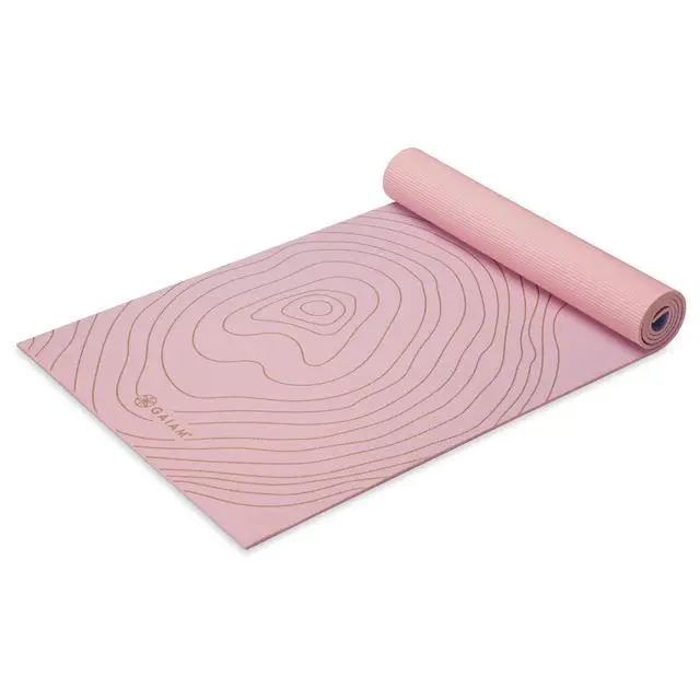 Alt view image 3 of 4 - Premium Yoga Mat, 6mm Thick Print Mat (Topo Sherbet) | Premium 6mm Print Mat | Extra-Thick Cushioning | Textured Non-Slip Surface | Yoga, Pilates & Floor Workouts | 68"x24"