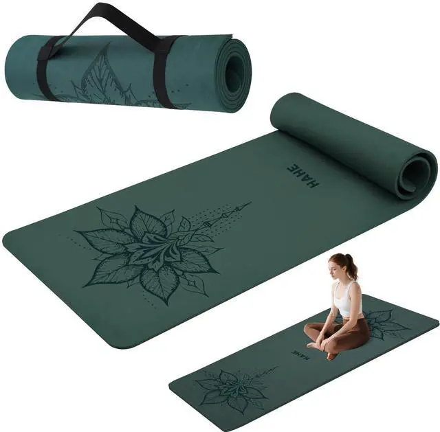 Main image of Yoga Mat Thick 8MM 1/3" Eco-Friendly POE Non Slip Pilates Mat | High Rebound Yoga Mat, Anti-Tear & Sweat-Resistant for Fitness, Home, Workouts, Exercises Mats 72"x24"with Carrying Strap