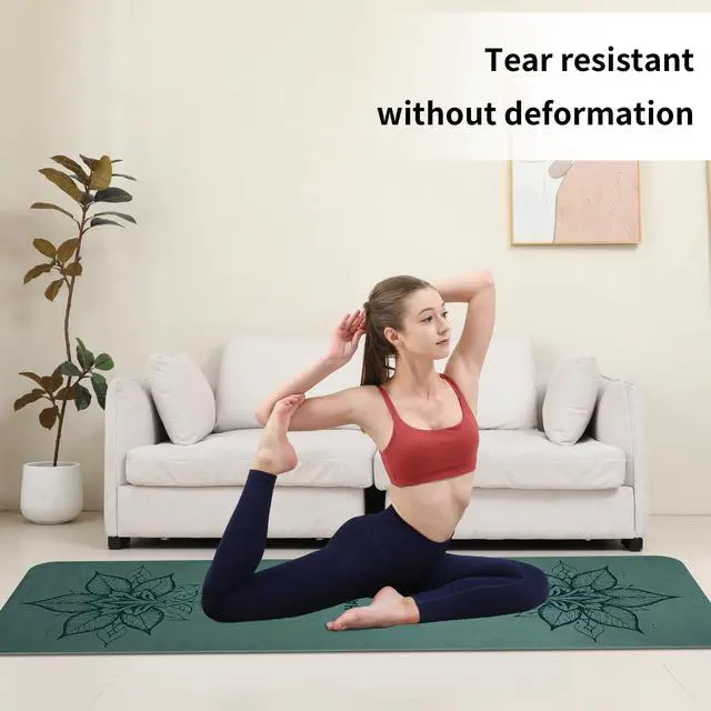 Alt view image 4 of 6 - Yoga Mat Thick 8MM 1/3" Eco-Friendly POE Non Slip Pilates Mat | High Rebound Yoga Mat, Anti-Tear & Sweat-Resistant for Fitness, Home, Workouts, Exercises Mats 72"x24"with Carrying Strap