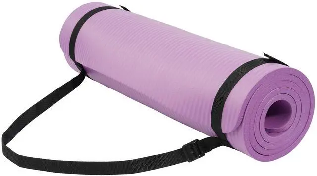 Main image of Yoga Mat, 1/2-Inch Extra Thick High Density Exercise Mat, Anti-Tear Exercise Yoga Mat with Carrying Strap, Suitable for Various Yoga Exercises, Taro Purple