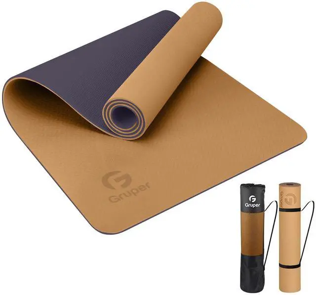 Main image of Yoga Mat Non Slip, Eco Friendly Fitness Exercise Mat with Carrying Strap,Pro Yoga Mats for Women,Workout Mats for Home, Pilates and Floor Exercises (Champagne Gold/Brown, Thickness-6mm)