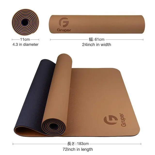 Alt view image 5 of 7 - Yoga Mat Non Slip, Eco Friendly Fitness Exercise Mat with Carrying Strap,Pro Yoga Mats for Women,Workout Mats for Home, Pilates and Floor Exercises (Champagne Gold/Brown, Thickness-6mm)