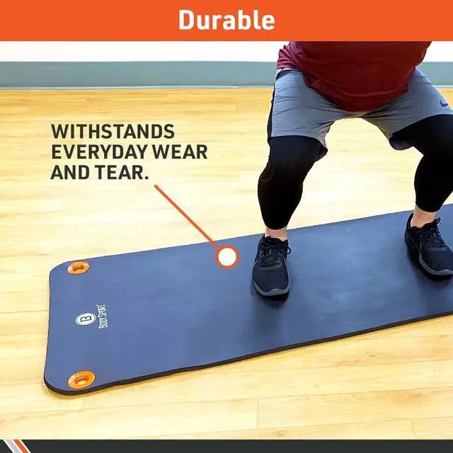 Alt view image 2 of 7 - Non-Slip Exercise Mat for Men & Women, 56 x 24 in. - 1/2 in. Thick Foam Surface for Yoga, Pilates, Fitness & Aerobic Workouts (Black)