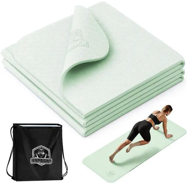 Main image of Foldable Yoga Mat - 72"x24"x0.24" (6mm), Non-Slip TPE Exercise Mat | Ideal for Home Workout, Yoga, Pilates, Stretching & Travel, Durable & Eco-Friendly, Includes Carry Bag