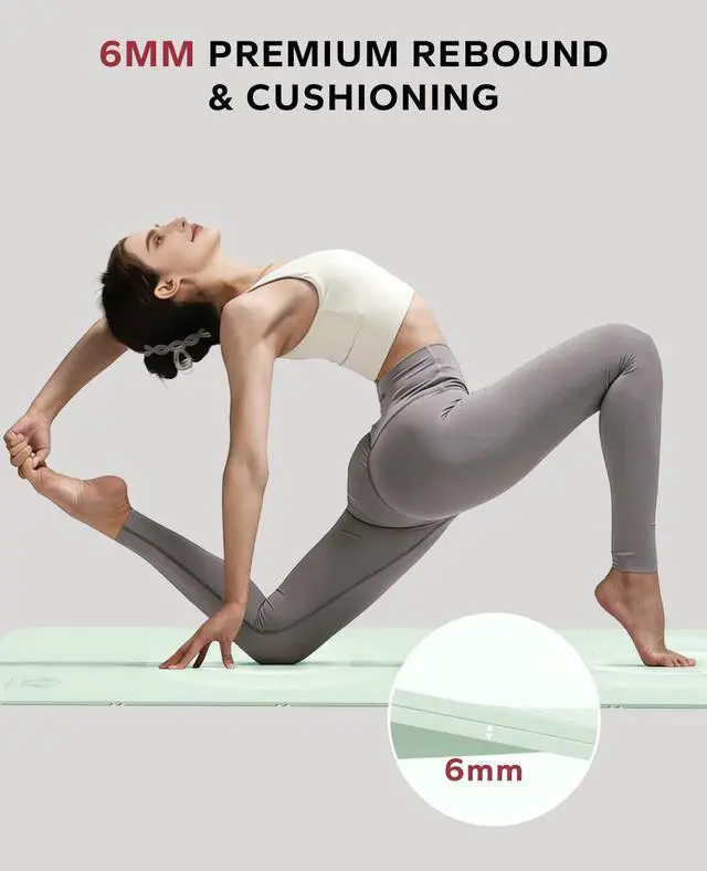 Alt view image 4 of 7 - Foldable Yoga Mat - 72"x24"x0.24" (6mm), Non-Slip TPE Exercise Mat | Ideal for Home Workout, Yoga, Pilates, Stretching & Travel, Durable & Eco-Friendly, Includes Carry Bag