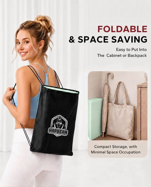 Alt view image 7 of 7 - Foldable Yoga Mat - 72"x24"x0.24" (6mm), Non-Slip TPE Exercise Mat | Ideal for Home Workout, Yoga, Pilates, Stretching & Travel, Durable & Eco-Friendly, Includes Carry Bag