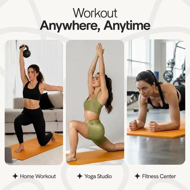 Alt view image 5 of 7 - Folding Yoga Mat, TPE Folding Yoga Mat, Foldable Exercise Mat for Yoga, Pilates, Floor Workouts, Compact Design, Travel Friendly, Ideal for Home & Gym, Knee pad, Kneeling pad, No Roll Mat (Orange)
