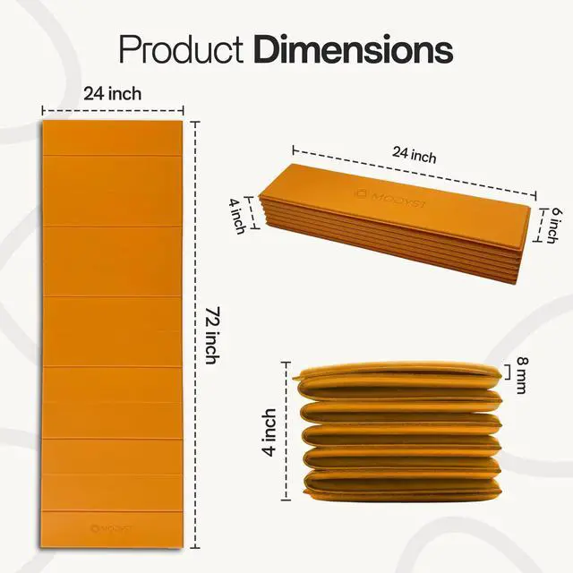Alt view image 6 of 7 - Folding Yoga Mat, TPE Folding Yoga Mat, Foldable Exercise Mat for Yoga, Pilates, Floor Workouts, Compact Design, Travel Friendly, Ideal for Home & Gym, Knee pad, Kneeling pad, No Roll Mat (Orange)