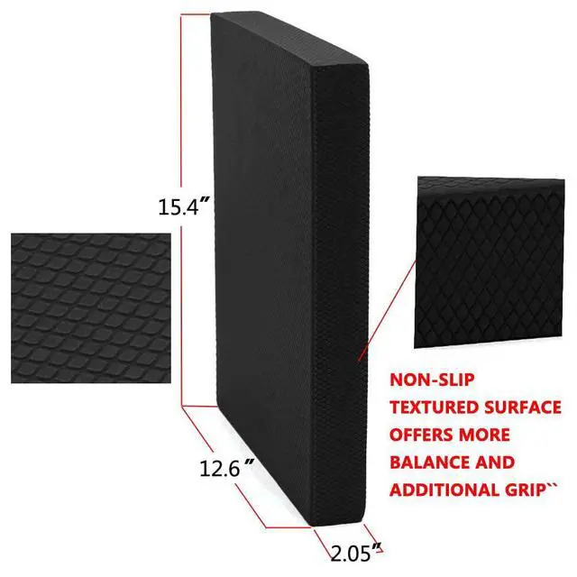 Alt view image 2 of 5 - Non-Slip Balance Foam Pad,Gym Exercise Mat for Physical Therapy, Stability Workout, Knee and Ankle Exercise, Strength Training, Rehab - Chair Cushion for Adults, Kids, and Travel(Black)
