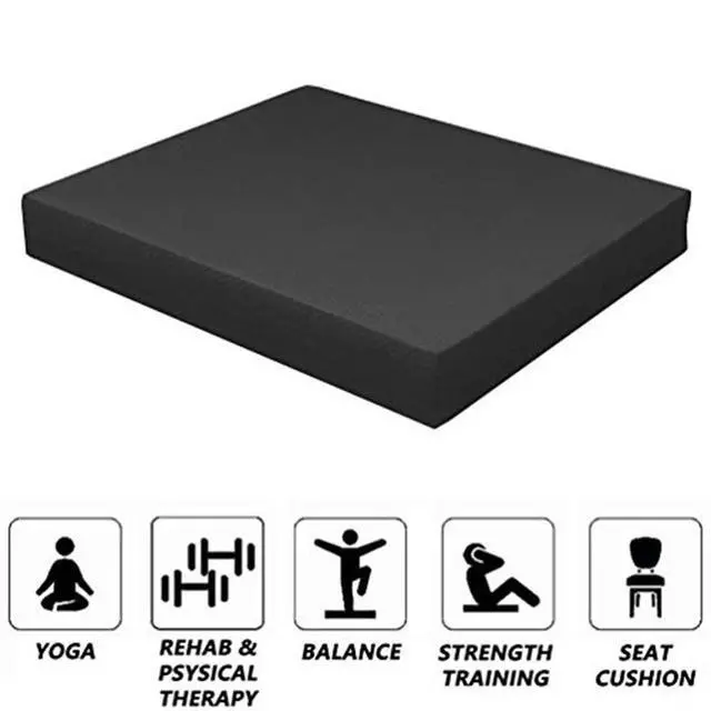 Alt view image 5 of 5 - Non-Slip Balance Foam Pad,Gym Exercise Mat for Physical Therapy, Stability Workout, Knee and Ankle Exercise, Strength Training, Rehab - Chair Cushion for Adults, Kids, and Travel(Black)