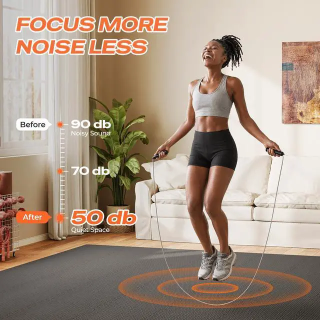 Alt view image 6 of 7 - Gym Floor Mats, EVA Foam Puzzle Exercise Mats, Foam Floor Tiles | Cushioned Interlocking Workout Mat, Gym Flooring for Home Gym, Playroom, Garage, 18 PCS, 12.6"x12.6"x0.4", Black