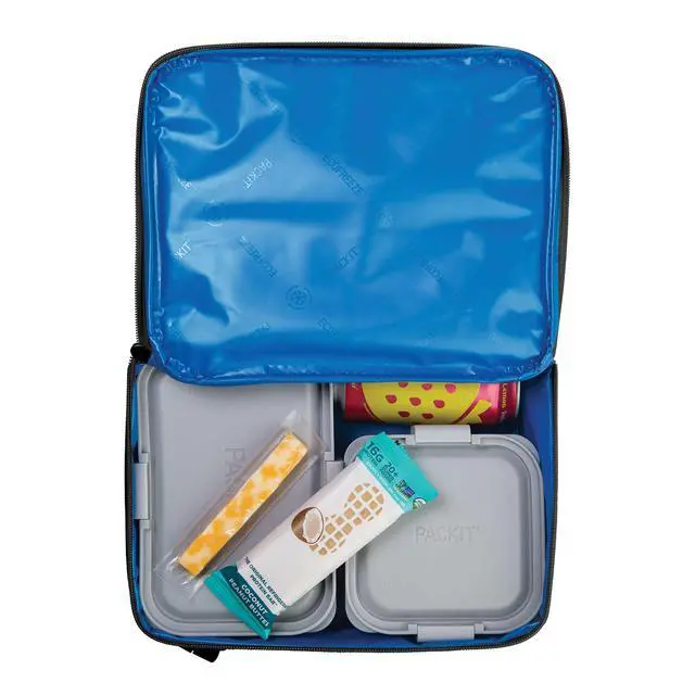 Alt view image 6 of 7 - Freezable Classic Lunch Box, Black | Built-in ice packs, EcoFreeze+ Technology, Zip Closure, Zip front pocket, Side-release buckle handle, Collapsible, Reusable