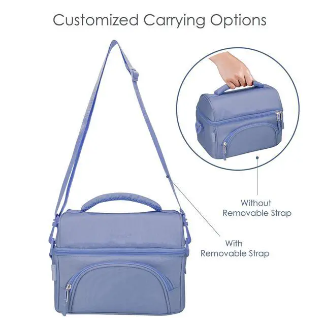 Alt view image 5 of 6 - Deluxe Insulated Lunch Bag with Adjustable Strap & Outer Pocket | Fits Most Bentgo Lunch Boxes, Internal Mesh Pocket, Safe & Durable Materials (Slate)