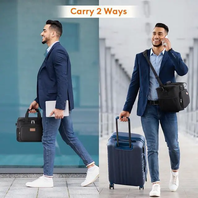 Alt view image 6 of 7 - Large Lunch Bag, Insulated Lunch Box, Soft Cooler Cooling Tote for Adult Men Women, Black 24-Can (15L)