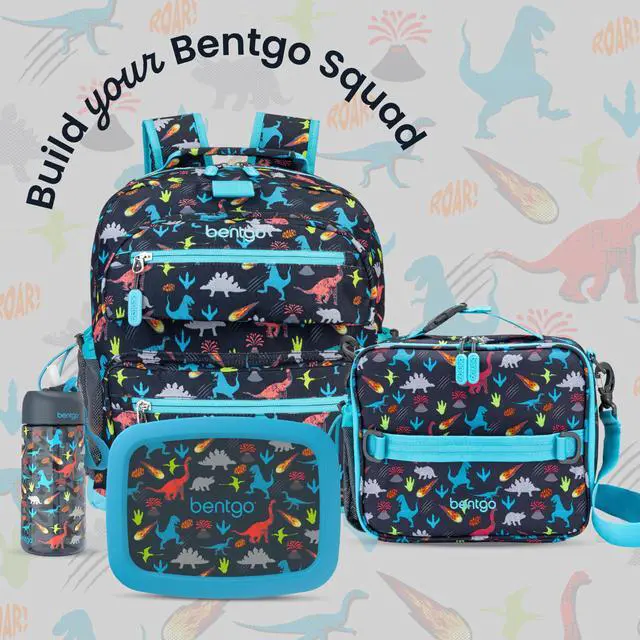 Alt view image 7 of 7 - Kids Prints Double-Insulated Reusable Lunch Bag | For Kids 3+, Adjustable Strap; Holds Lunch Box/Water Bottle/Snacks; Easy-Clean, Water-Resistant, Pockets (Dinosaur)