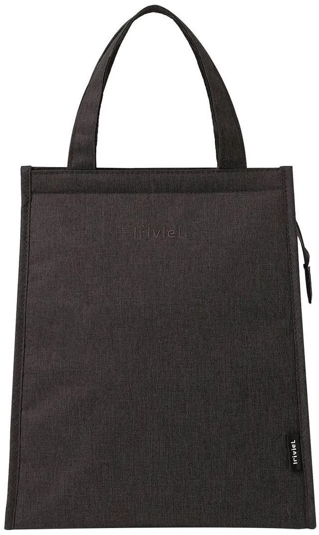 Main image of Black Lunch Bag for Men - Insulated Safe Material, 10.8"H x 9"L x 5.5"W