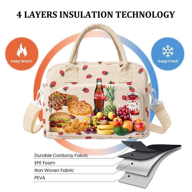 Alt view image 4 of 7 - Insulated Lunch Bag for Women Men Large Reusable Lunch Box Adult Leakproof Portable Cooler Tote Bags for Work Picnic