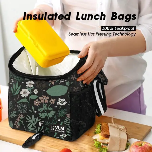 Alt view image 3 of 6 - Lunch Box for Women, Insulated Lunch Bag Women with Adjustable Shoulder Strap, Cute Lunch Tote Bag for Work,Picnic,Camping