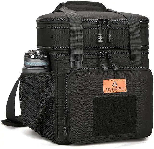 Main image of Expandable Lunch Box for Men Durable Leakproof Insulated Lunch Bag 24Cans | Double Deck Soft Cooler Bag Waterproof Heavy Duty Oxford, Removable Adjustable Shoulder Straps 8hr Cold for Work