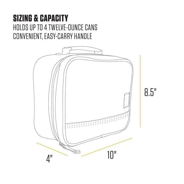 Alt view image 2 of 5 - Insulated Lunch Cooler For Men and Women, Fully Insulated Lunch Pale for Everyday Use, 4 Can (Brown) | For Men and Women, Fully Insulated Lunch pale for Back to School and Everyday Use