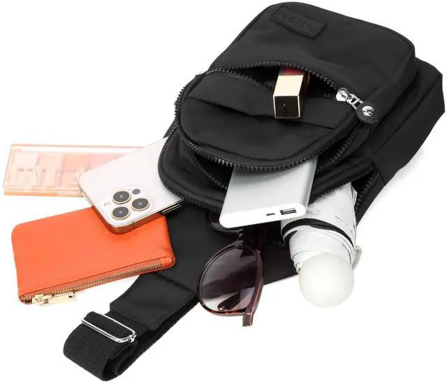 Alt view image 6 of 7 - Small Sling Backpack Crossbody Bags for Women Men, Small Sling Bag Cross Body Bag Fanny Packs Crossbody Purses - Black