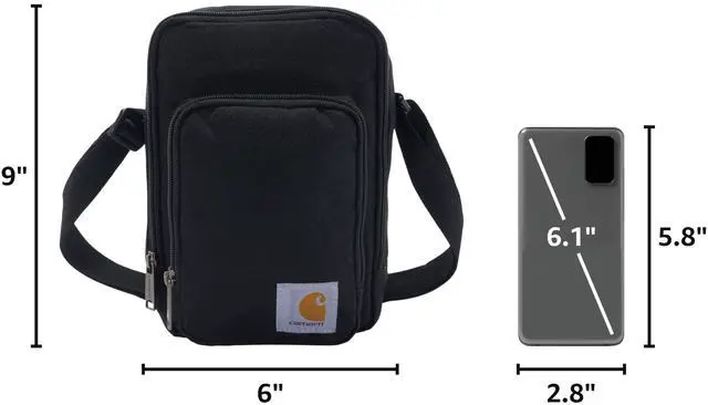 Alt view image 3 of 7 - Classic 2L Crossbody Zip Bag Black | Durable, Adjustable Crossbody Bag with Zipper Closure for Men and Women