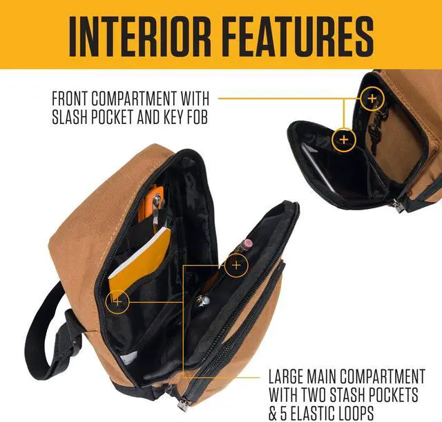 Alt view image 5 of 7 - Classic 2L Crossbody Zip Bag Black | Durable, Adjustable Crossbody Bag with Zipper Closure for Men and Women