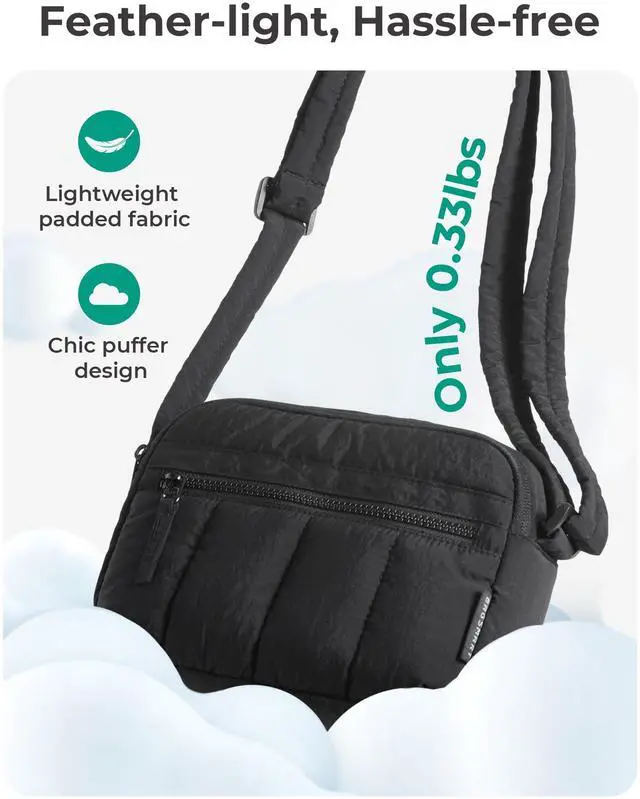 Alt view image 4 of 7 - Cross Body Purse, Mini Crossbody Bags for Women Travel Purse | Women's Crossbody Handbags Wallet, Puffer Shoulder Hobo Purse,RFID Blocking, Lightweight, Anti-theft, 2.4L, Water-resistant