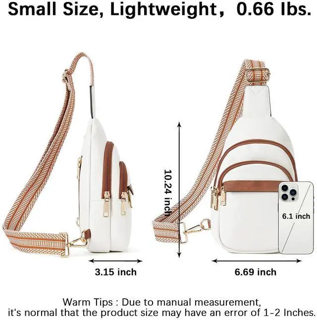 Alt view image 4 of 7 - Sling Bag for Women Leather Crossbody Bags Fanny Pack for Travel | Adjustable Wide Strap, Small, Anti Theft, Lightweight, Multi Pockets and Carrying Way, Card Slot, Cute Trendy for Everyday