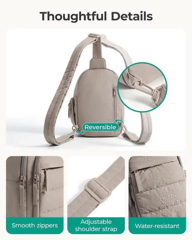 Alt view image 5 of 7 - Small Sling Bag for Women, Puffer Crossbody Bag Hobo Handbag | Fanny Packs for Travel Hiking, Daily Travel Purse for women