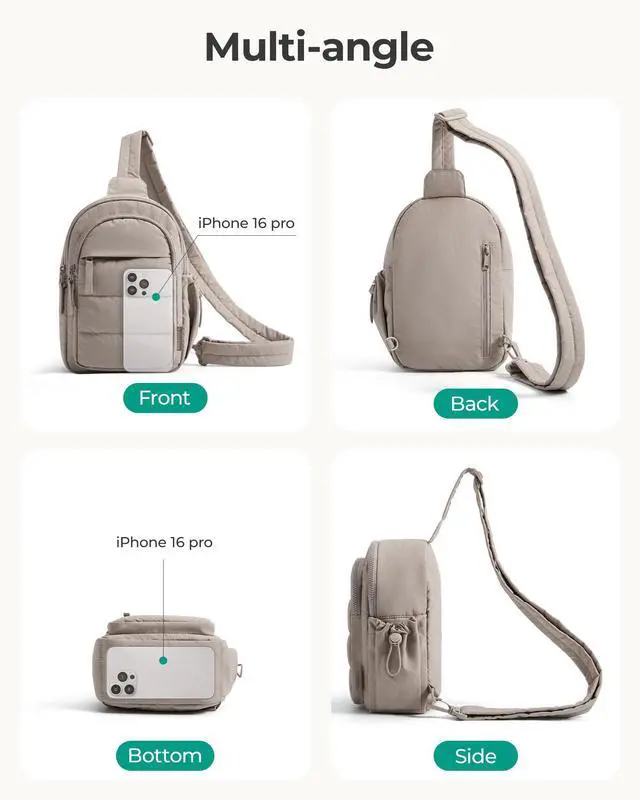 Alt view image 6 of 7 - Small Sling Bag for Women, Puffer Crossbody Bag Hobo Handbag | Fanny Packs for Travel Hiking, Daily Travel Purse for women