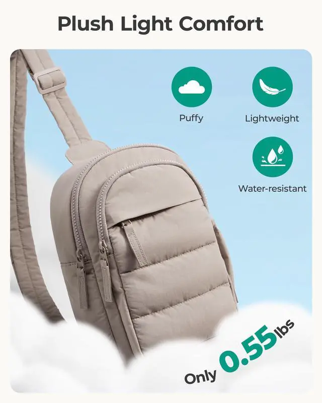Alt view image 7 of 7 - Small Sling Bag for Women, Puffer Crossbody Bag Hobo Handbag | Fanny Packs for Travel Hiking, Daily Travel Purse for women