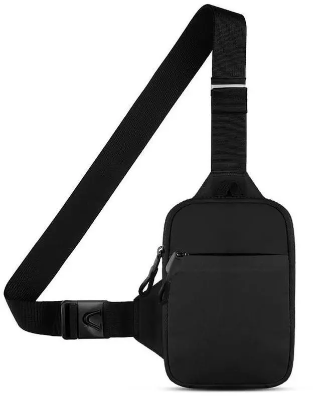 Main image of Mini Crossbody Sling Bag - Water-Resistant Dual Pocket Chest Pack - Lightweight Fanny Pack for Running, Travel & Everyday Workout