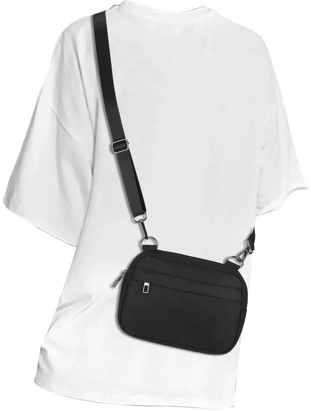 Main image of Small Crossbody Bags for Women Men Cellphone Belt Bag Purse Fanny Pack with Adjustable Strap Black Sling Bag for Traveling Casual Festival Gifts