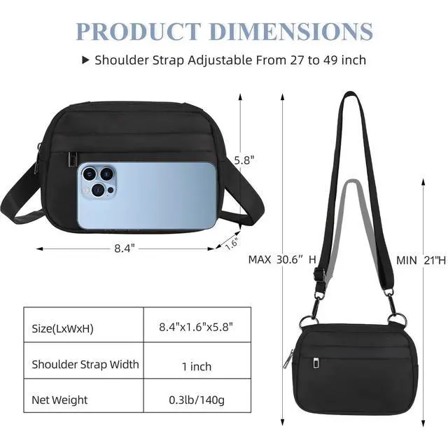 Alt view image 5 of 6 - Small Crossbody Bags for Women Men Cellphone Belt Bag Purse Fanny Pack with Adjustable Strap Black Sling Bag for Traveling Casual Festival Gifts