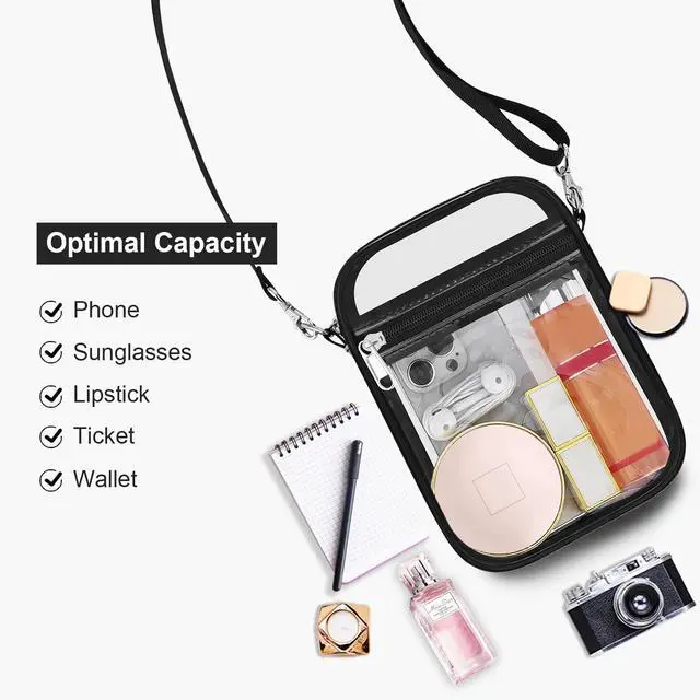 Alt view image 6 of 7 - Clear Purse for Stadium Events Transparent Messenger Bag | Stadium Approved Clear Crossbody Bag with Adjustable Straps for Men and Women for Concerts, Game Days, Outdoor Events