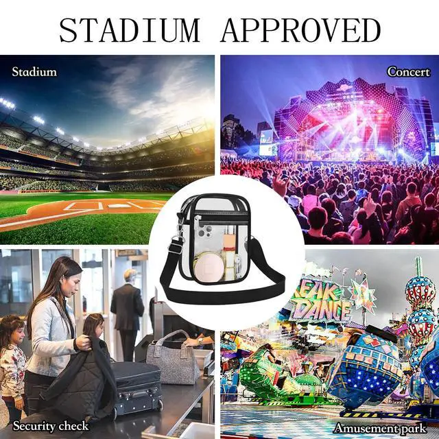 Alt view image 7 of 7 - Clear Purse for Stadium Events Transparent Messenger Bag | Stadium Approved Clear Crossbody Bag with Adjustable Straps for Men and Women for Concerts, Game Days, Outdoor Events