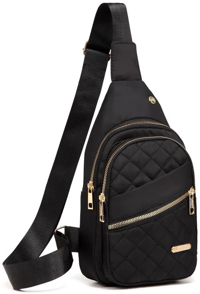 Main image of Crossbody Sling Bag Small Sling Backpack for Women Travel Hiking Chest Bag Daypack Cross Body for Sport Running Daily, Black